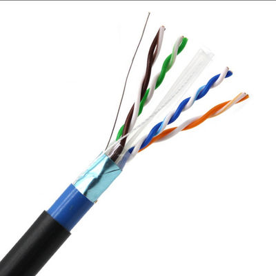 Câble Ethernet Cat6 de cuivre pur extérieur de gaine de double de ftp