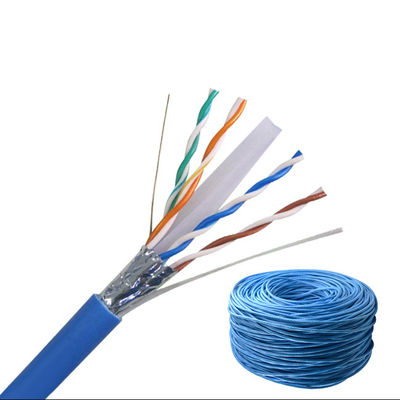 4P twisted pair d'intérieur 0.57mm Cat6 LAN Cable, câble Cat6 bleu