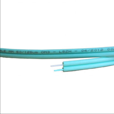 Câble optique d'intérieur flexible de fibre de duplex d'OM3-300 2x2.8mm, corde de correction optique de fibre