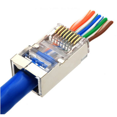Le ftp du câble équipé du réseau Cat6 STP a protégé l'Ethernet RJ45 de contact plaqué par or