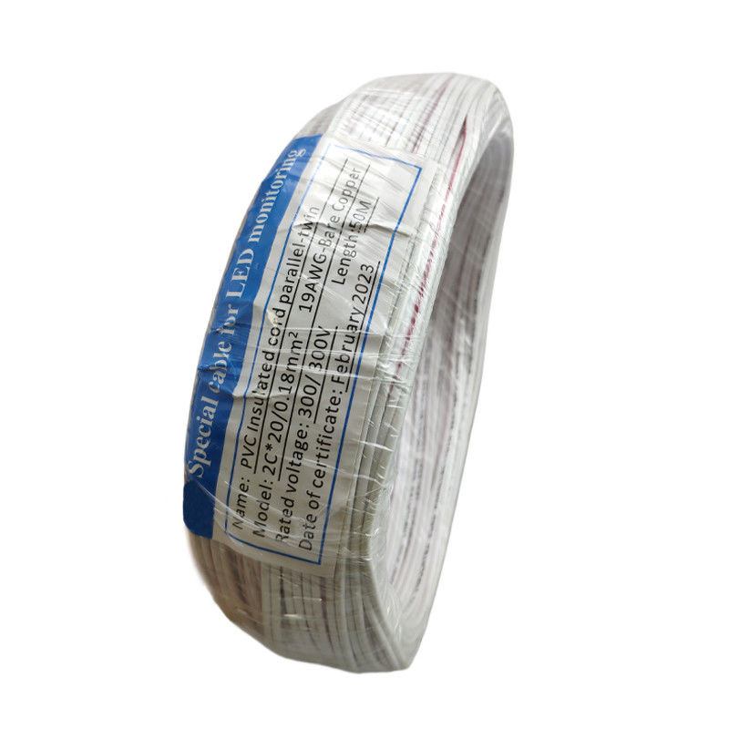 Cable de moniteur LED haute résolution blanc 2C*20/0.18mm2 pour une représentation visuelle claire