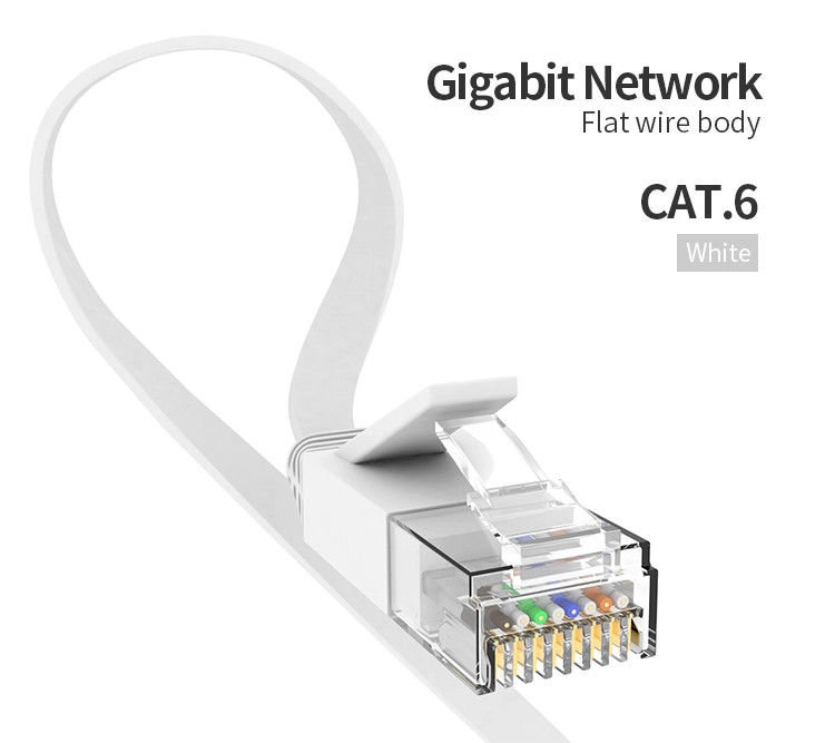 24AWG corde de correction de ftp UTP Cat6, corde de correction d'ampère Cat6 pour l'Ethernet