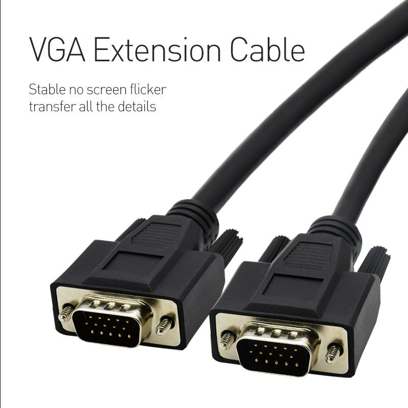 L'or a plaqué le câble à grande vitesse de moniteur de VGA pour l'écran de moniteur de projecteur