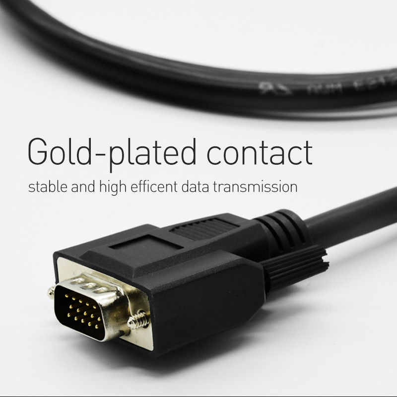 L'or a plaqué le câble à grande vitesse de moniteur de VGA pour l'écran de moniteur de projecteur