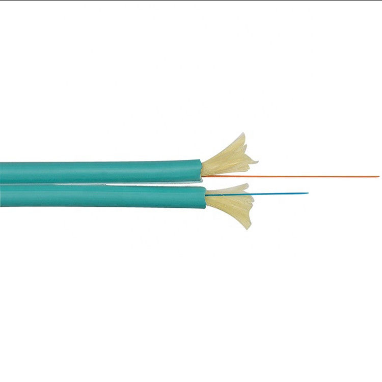 Câble optique d'intérieur flexible de fibre de duplex d'OM3-300 2x2.8mm, corde de correction optique de fibre