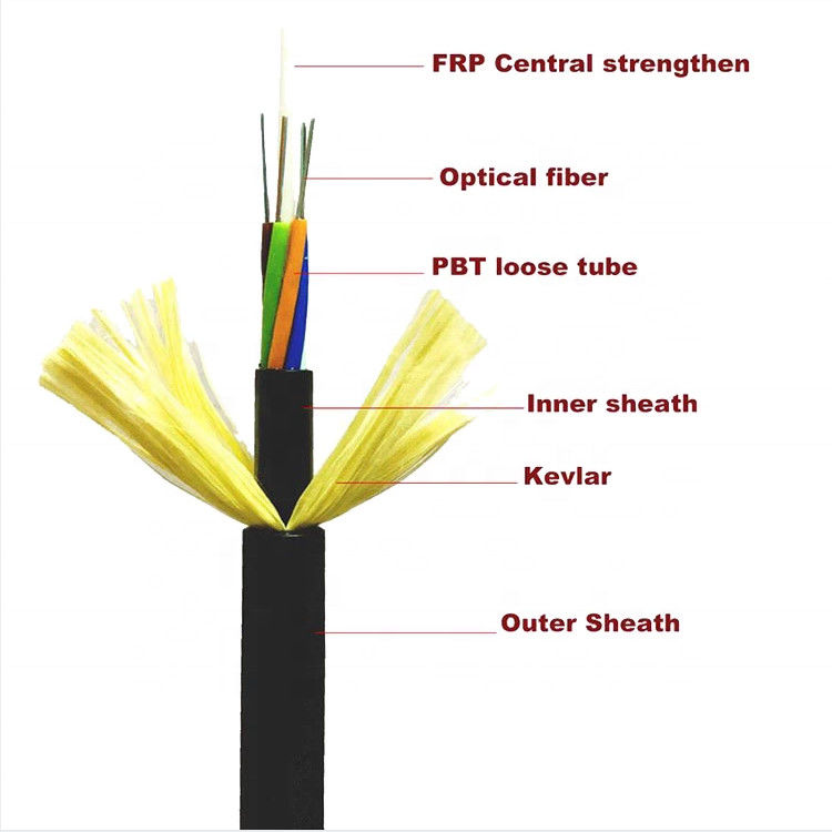 4 12 24 48 96 144 câbles optiques lâches extérieur de fibre de tube du noyau ADSS