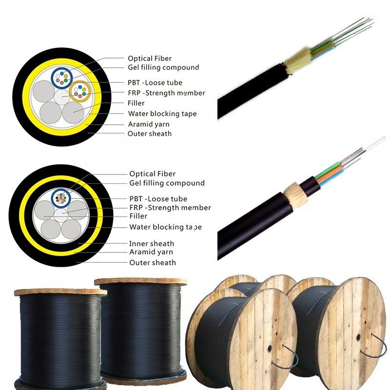 noyau 72 96 non métallique optique de câble de fibre de 100M 200M Span Adss G652D