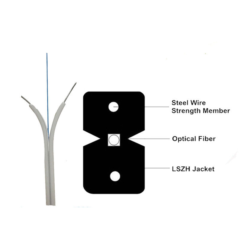 Câble d'interface optique du noyau FTTH du noyau 2 du fil 1 de fibre G657