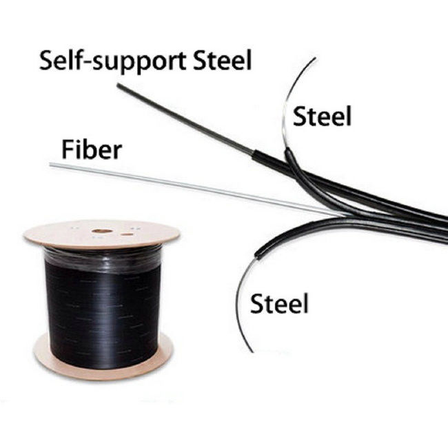 Câble d'interface optique de fibre de fil d'acier de soutien d'individu de 2 noyaux FTTH GJYXCH