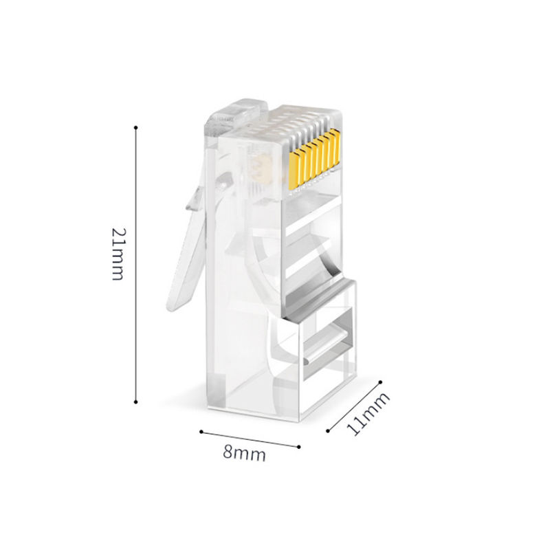 Mâle UTP Toolless non protégé Crystal Head Modular Plug de connecteur de l'Ethernet Cat5 Cat6 8P8C RJ45