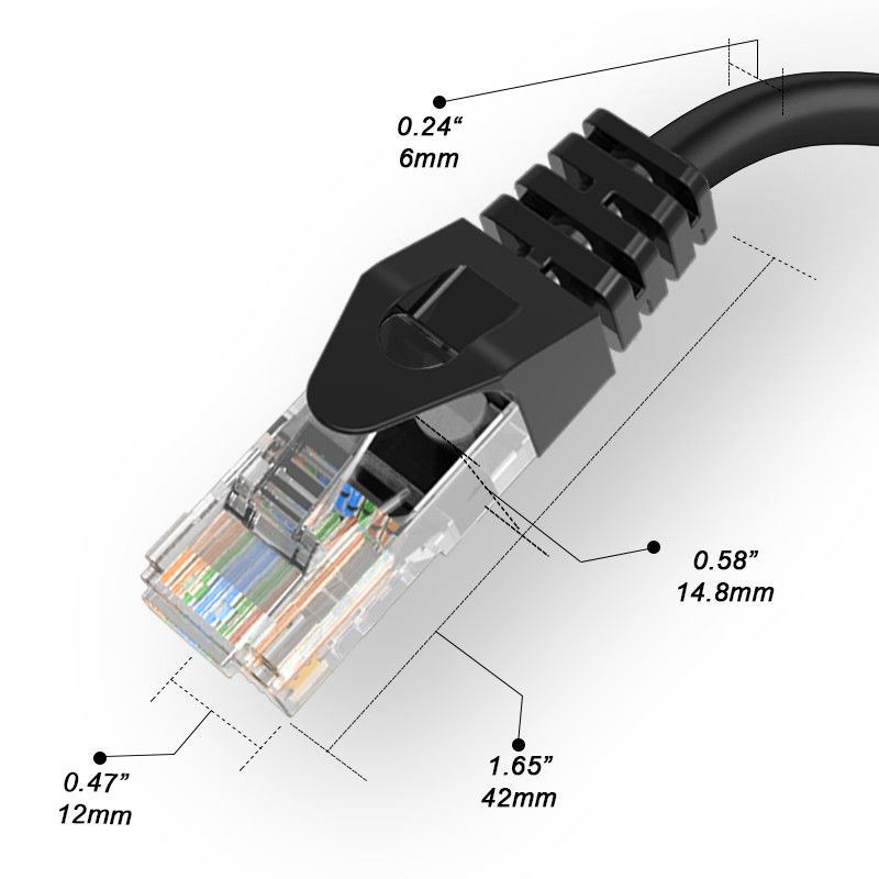 Réseau de cuivre pur Lan Patch Cord de 1 gigabit RJ45 8 conducteurs